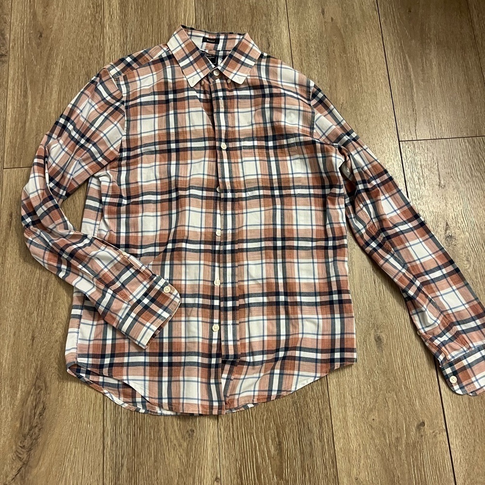 Boys Abercrombie Plaid Button Down Shirt M